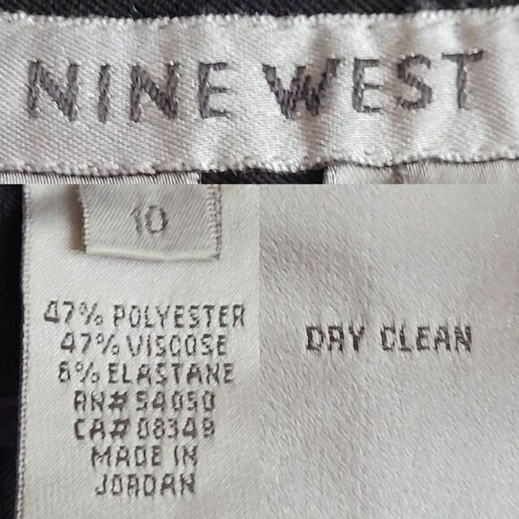 Nine West High-rise Capri Dress Pants 10 Black Stretch Tapered Flat Front - Picture 4 of 12